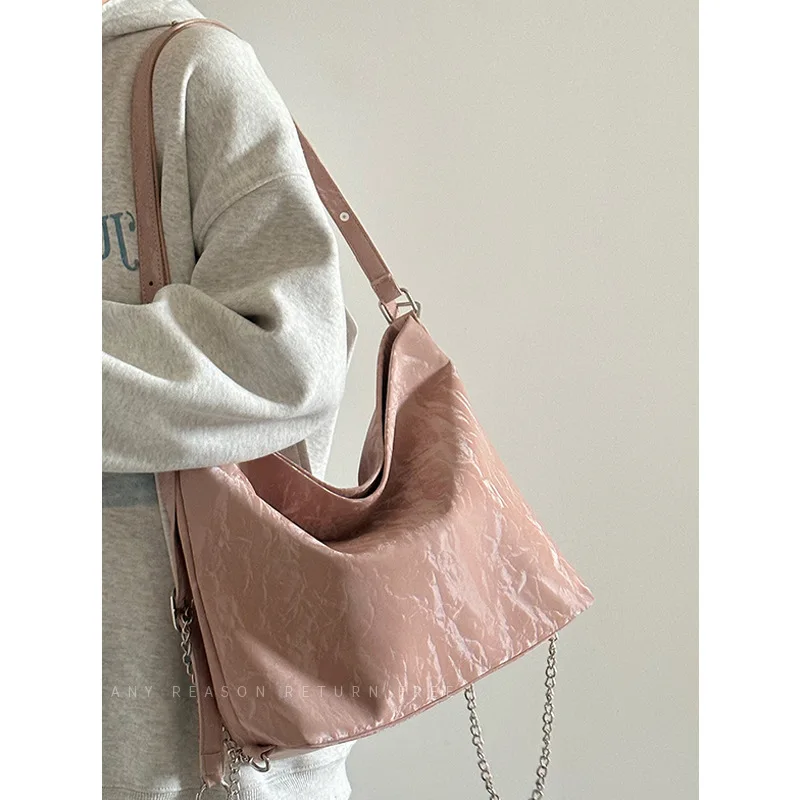 purses and handbags new design Original indonesia shoulder Hand grain gradient leather Advanced color Simple chain should bag