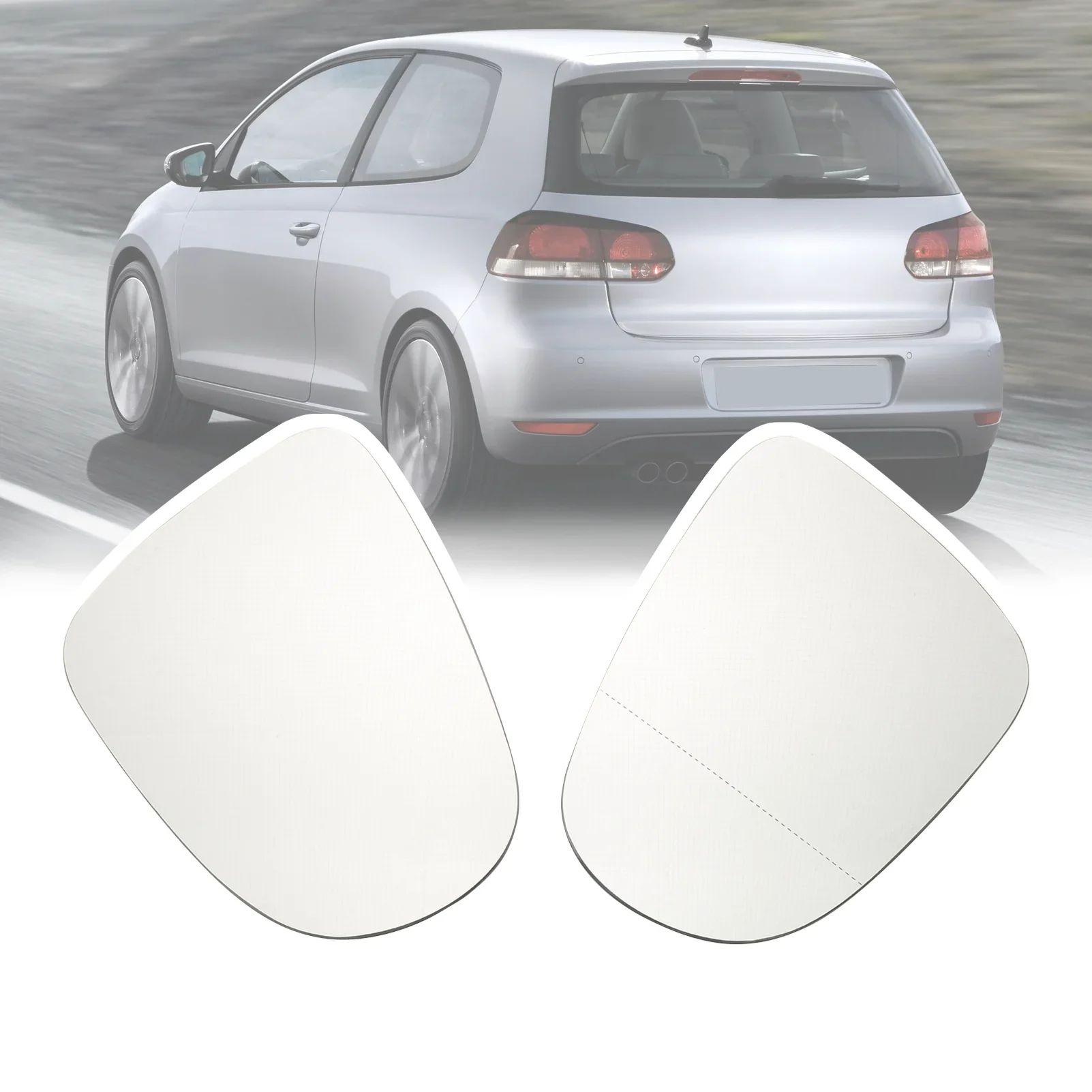 1 Pair Left&Right Side Mirror Glass Rearview Heated Mirror Lens for Volkswagen VW Golf 6 MK6 2009-2012 5K0857522 5K0857521