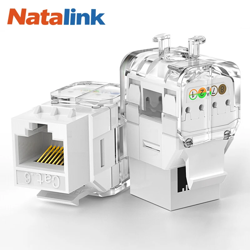 WoeoW 10PCS RJ45 Cat6a Cat5e Cat6 Keystone Jacks, Ethernet Punch Down Keystone UTP, Modular Keystone Connector Adapter