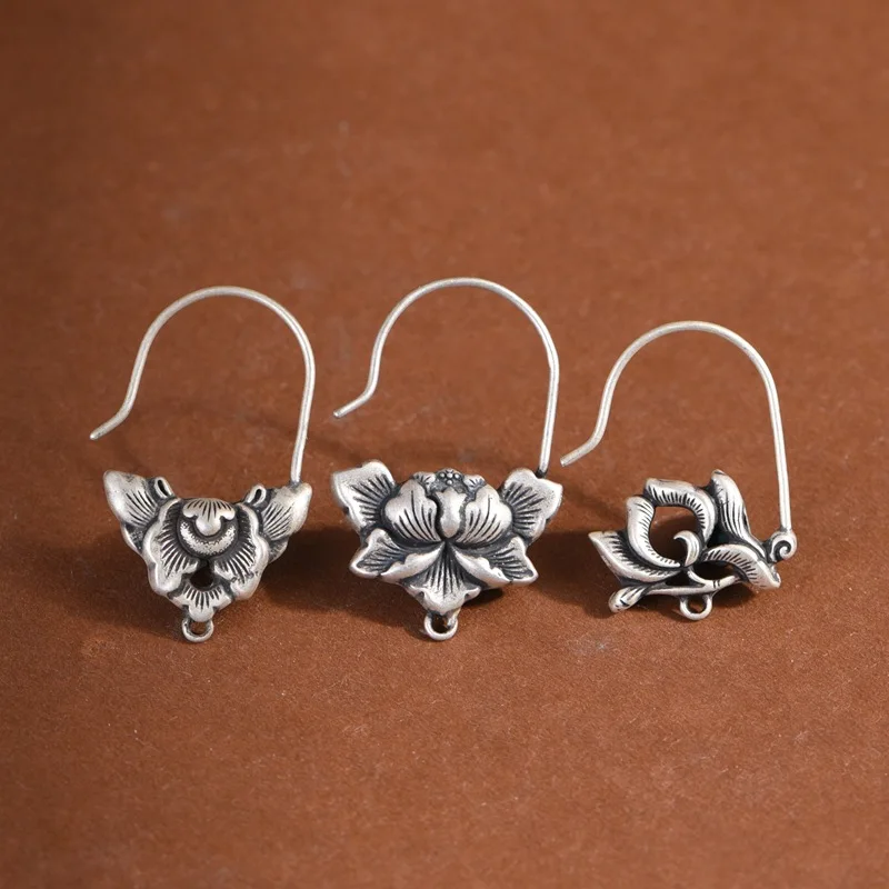 

Earrings Simple Peony Handmade Ear Hooks Earring Accessories Women Silver Jewelry