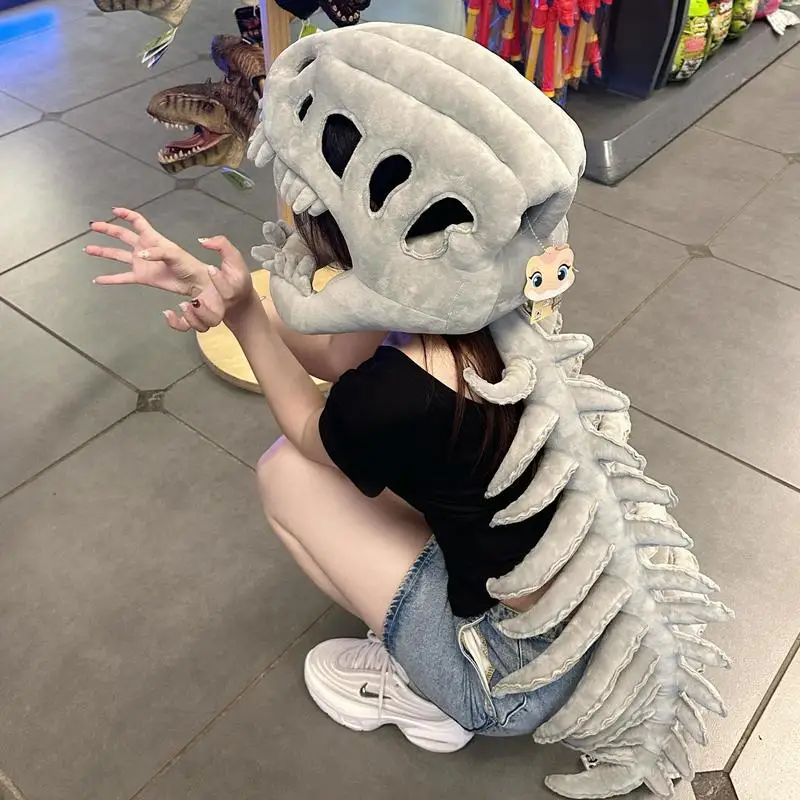 

Chinese Dinosaur Skeleton Headgear Children'S And Adult Costumes Masks Plush Toys Cosplay Performance Props Children'S Gift