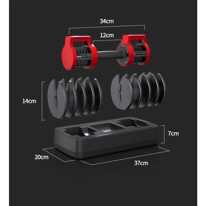 

11kg Cast Iron Dumbbells with Quick-Adjustable Weights—Home Fitness Equipment