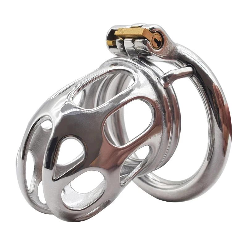 Hollow Cock Cage Stainless Steel Male Metal Chastity Belt정조대Erotic Bondage Chastity Cage Penis Ring Lock BDSM Sex Toy For Men 18