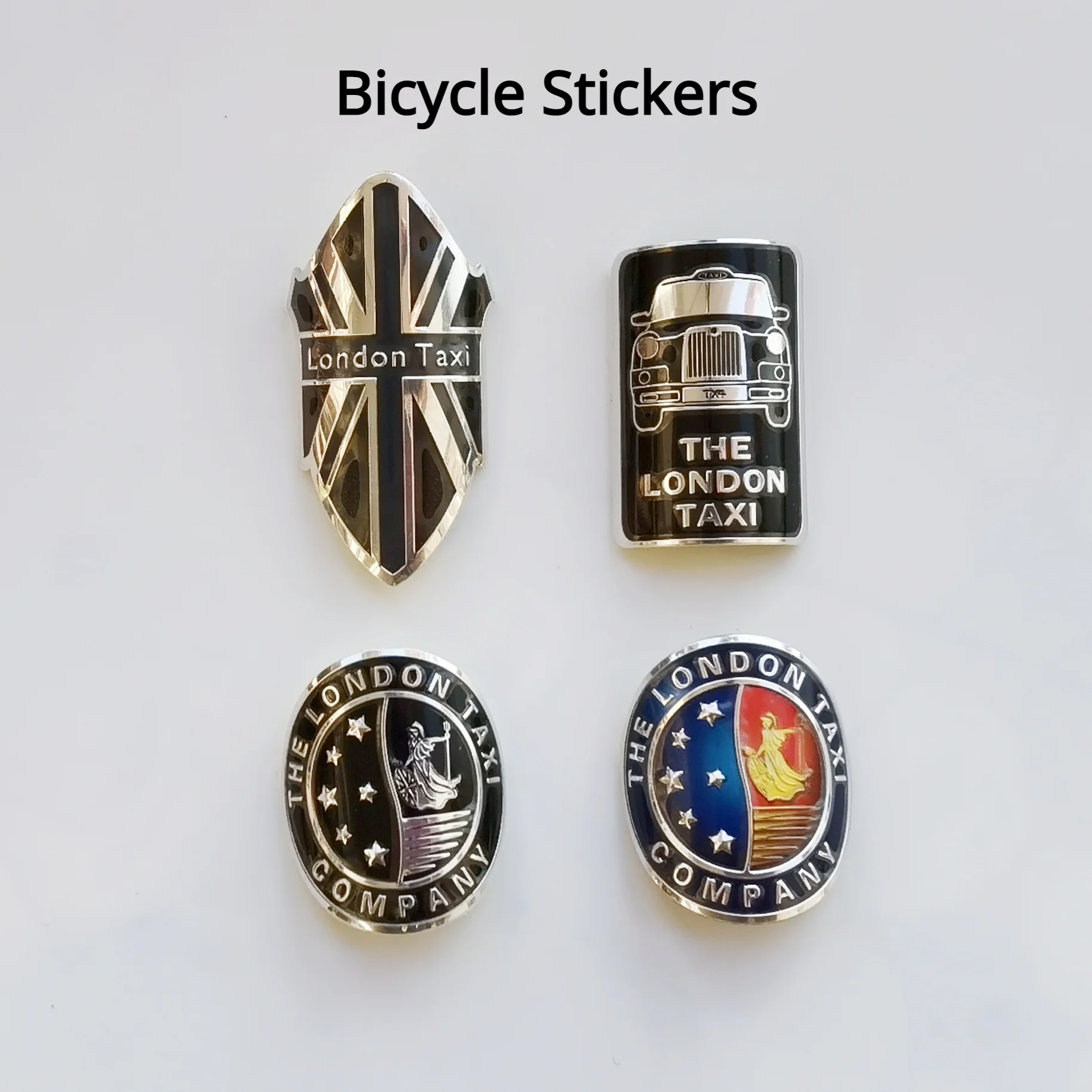 

London Taxi Bike Head Badge Decals Stickers for BMX Folding Bicycle MTB Bike Front Frame Sticker Electric Scooter Aluminum Alloy