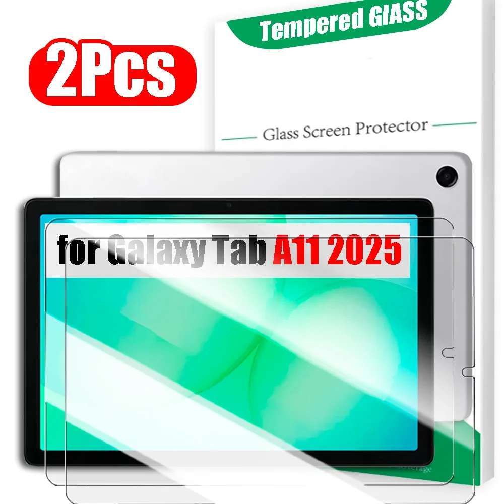 

1-2 упаковки защитных стекол из закаленного стекла для Galaxy Tab A11 2025 Защитные пленки HD с защитой от царапин, твердость 9H для Galaxy Tab A11 2025