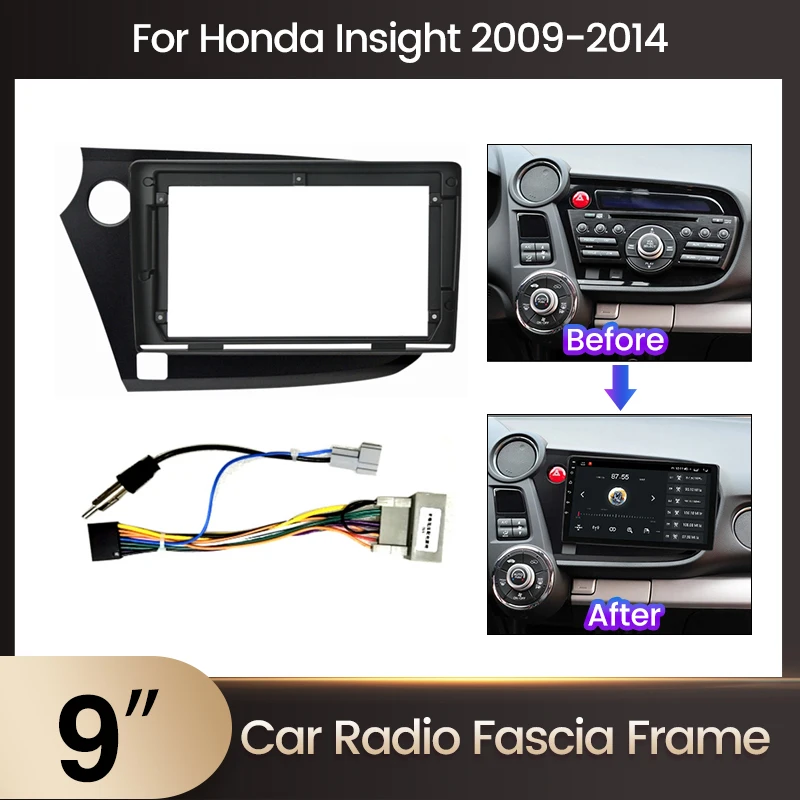 NaviFly Car Radio Stereo 2din dvd player Fascia Frame for Honda Insight 2009 2010 2011 2012 2013 2014 Panel Frame Trim Panel Kit