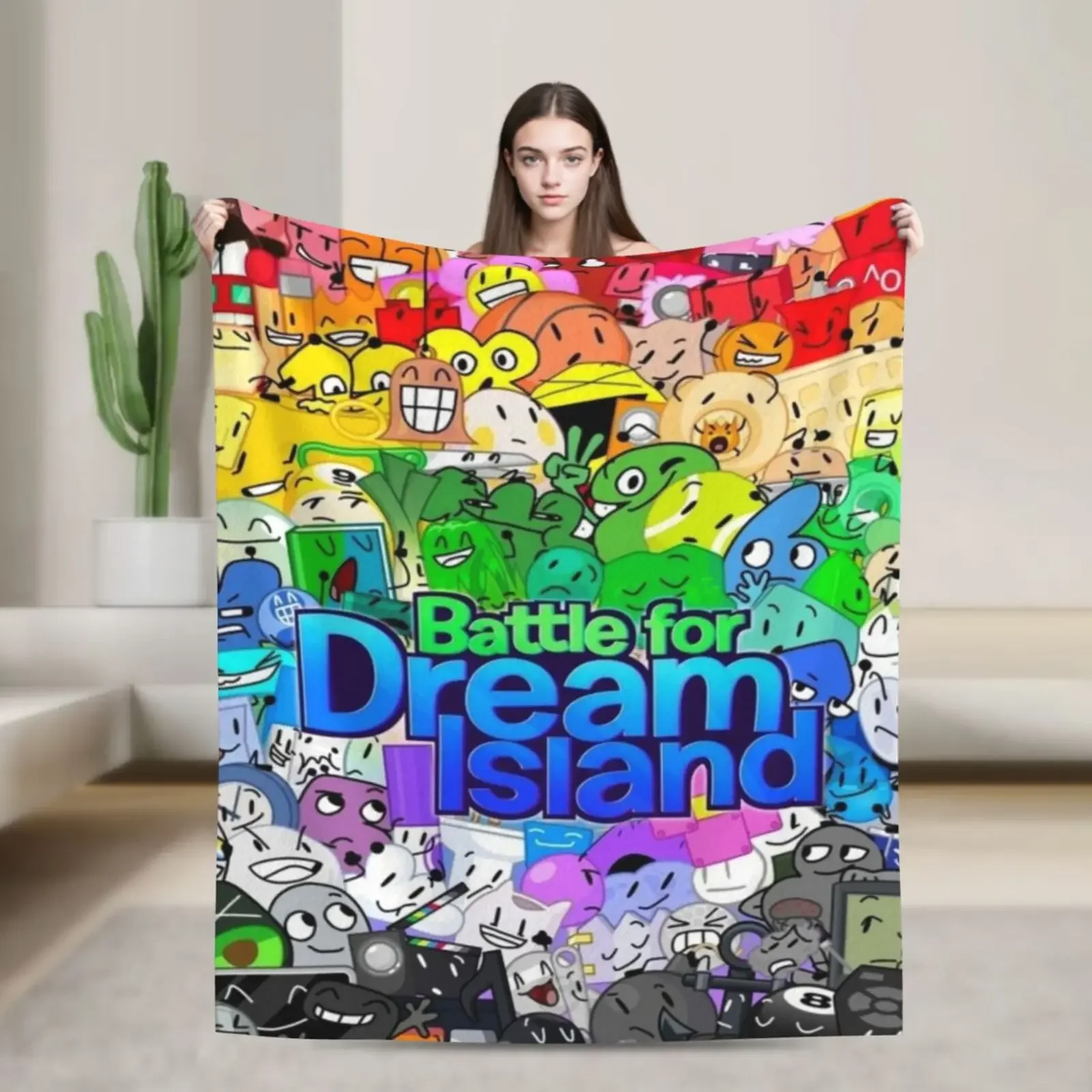 

Funny BFDI Ultra-Soft Flannel Blanket For Couch Sofa, Anime Characters Lightweight Throw Blanket For Living Room,All Seasons