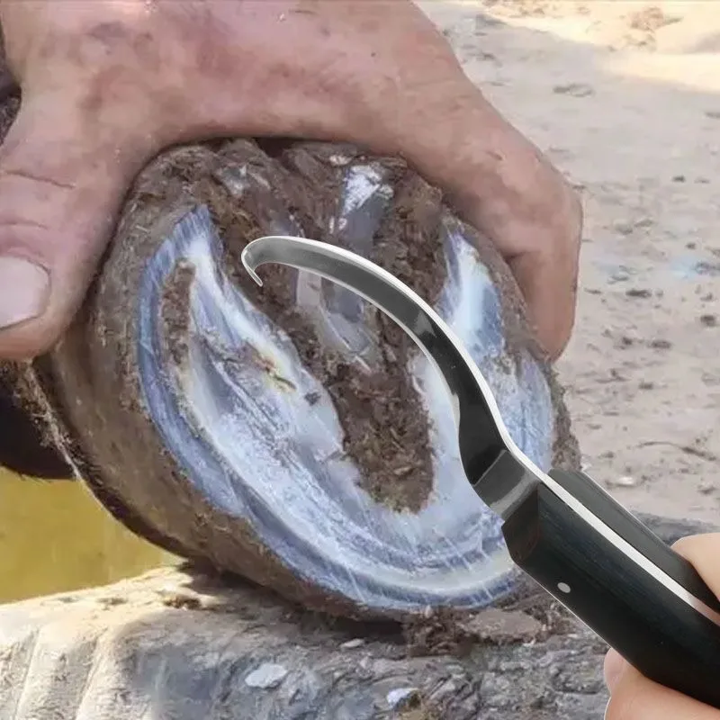 Stainless Steel Hoof Trimming Knife, Left & Right Hand Hoof Tool for Cattle Horse Sheep Donkey Equestrian Use