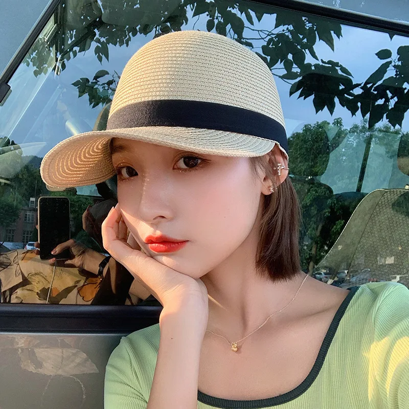 2023 Spring/Summer New Adult Equestrian Hat Women's Outgoing Sun Protection Sunshade Straw Hat Travel and Vacation Versatile Cap