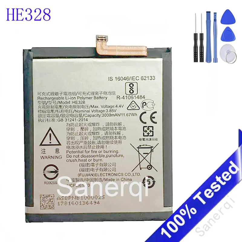 

Новый сменный аккумулятор HE328 емкостью 3030 мАч/11,678 Втч для Nokia 8 N8 TA-1004 TA-1012 TA-1052 Аккумуляторы Bateria