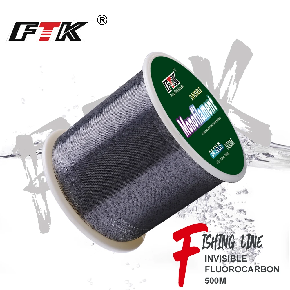 FTK Invisible Fishing Line Speckle Carp Monofilament Line 500m 0.20mm-0.50mm 4.13LB-34.32LB Super Strong Spotted Line Sinking