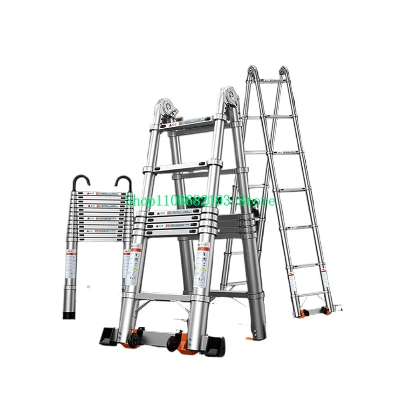 Aluminum alloy ladder, herringbone ladder, household thickened folding telescopic ladder, multifunctional lifting