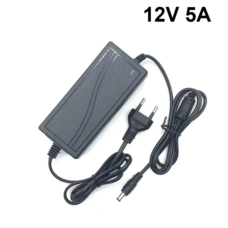 12 فولت محول الطاقة 5A 5000mA 100 فولت-240 فولت 60 واط محول التيار المتناوب تيار مستمر 12 فولت 5A 2.1 مللي متر * 5.5 مللي متر تيار مستمر التوصيل محولات الإضاءة ل CCTV
