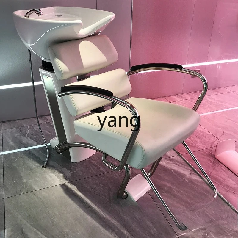 Lmm1 Special Hair Salon Half Lying Shampoo Chair Sitting Internet Celebrity Beauty Salon Flushing Bed