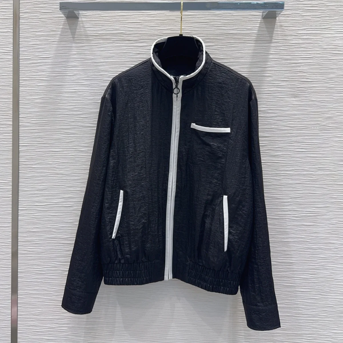2026 high-quality women's pleated texture zipper casual jacket-hb805