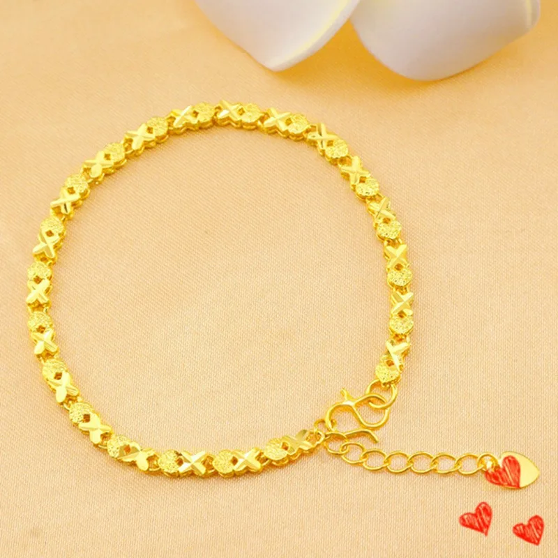 

AU999 24K Gold Heart Bracelet | Gradient enamel - painted hearts with gold bead chain, clasp design, delicate & versatile