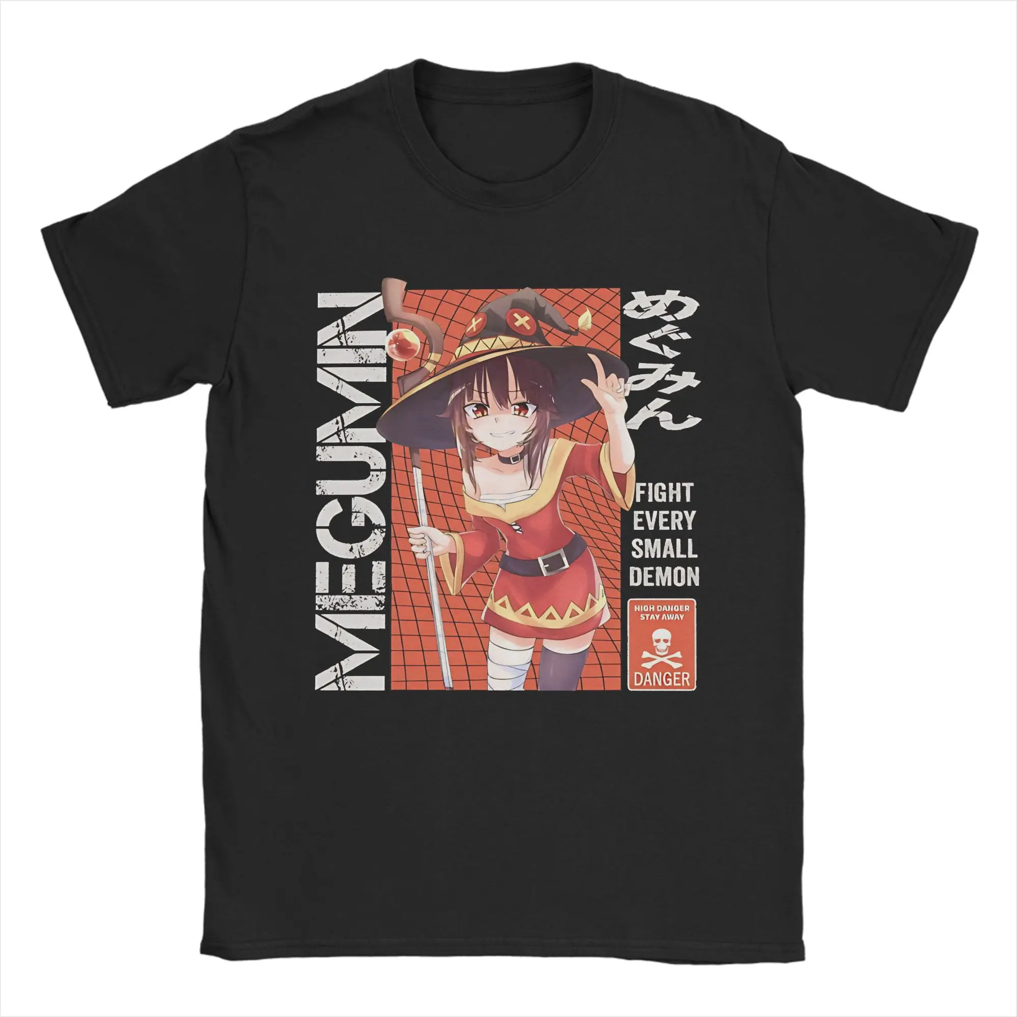 Megumin  KonoSuba T Shirt for Men Cotton Novelty T-Shirts Round Collar  Tees Short Sleeve Tops Printed