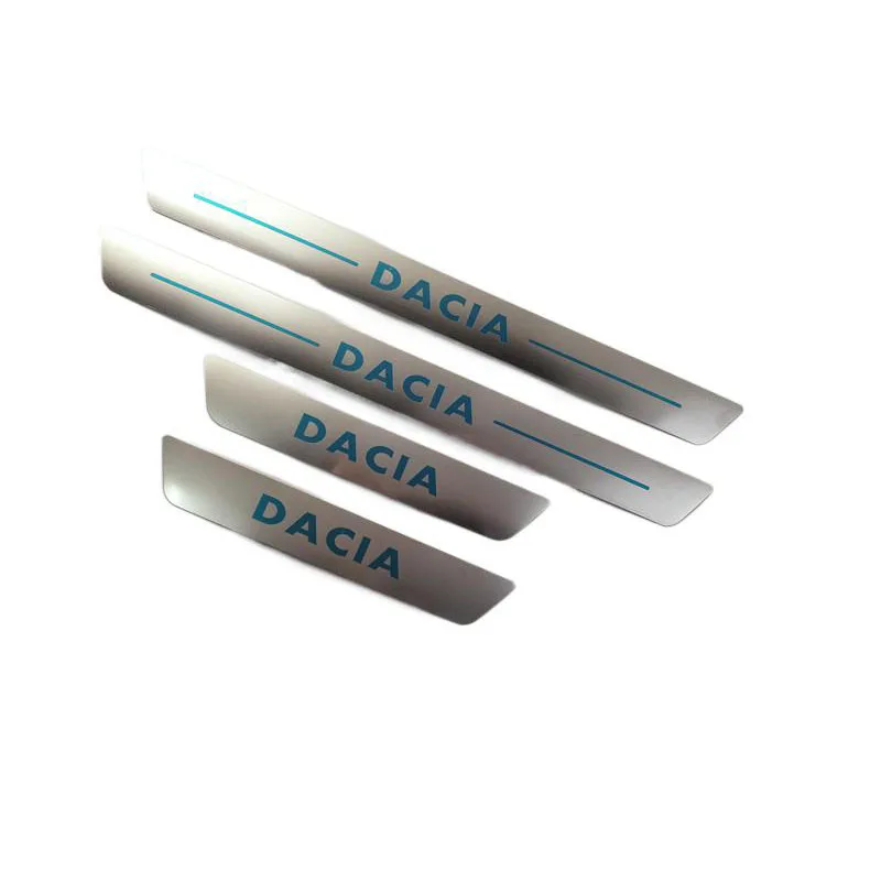 4PCS/Lot Stainless Steel For Renault DACIA Ultra-thin Auto Car Door Sill Scuff Plate Pedal Cover