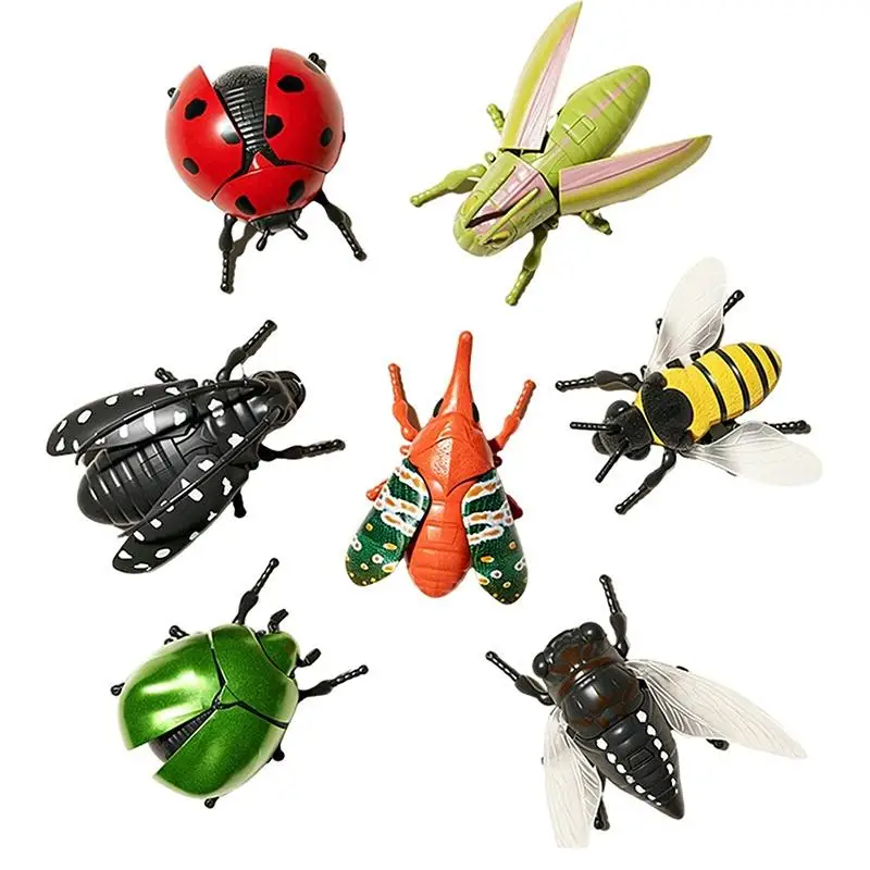 Wind Up Insect Toys 1/3/7Pcs Simulation Ladybug Bee Beetle Kids Party Favor Outdoor Decoration