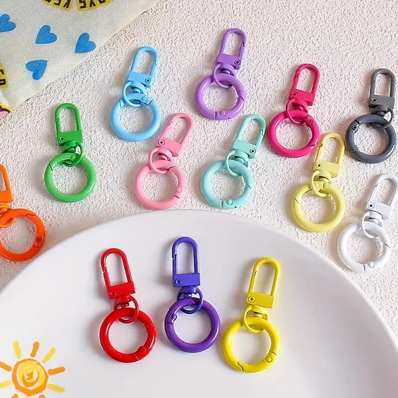 

15 pieces of creative colorful lobster buckle with opening ring, DIY pendant for outdoor use, multi-functional keychain