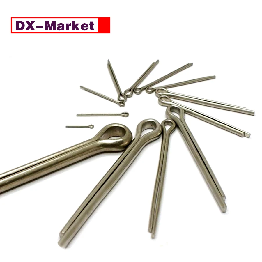 M1 M1.2 M1.5 M1.6 M2 M2.5 M3 de chaveta de acero inoxidable pines SS304 M1-M16 Split Pin 8mm-200mm C033