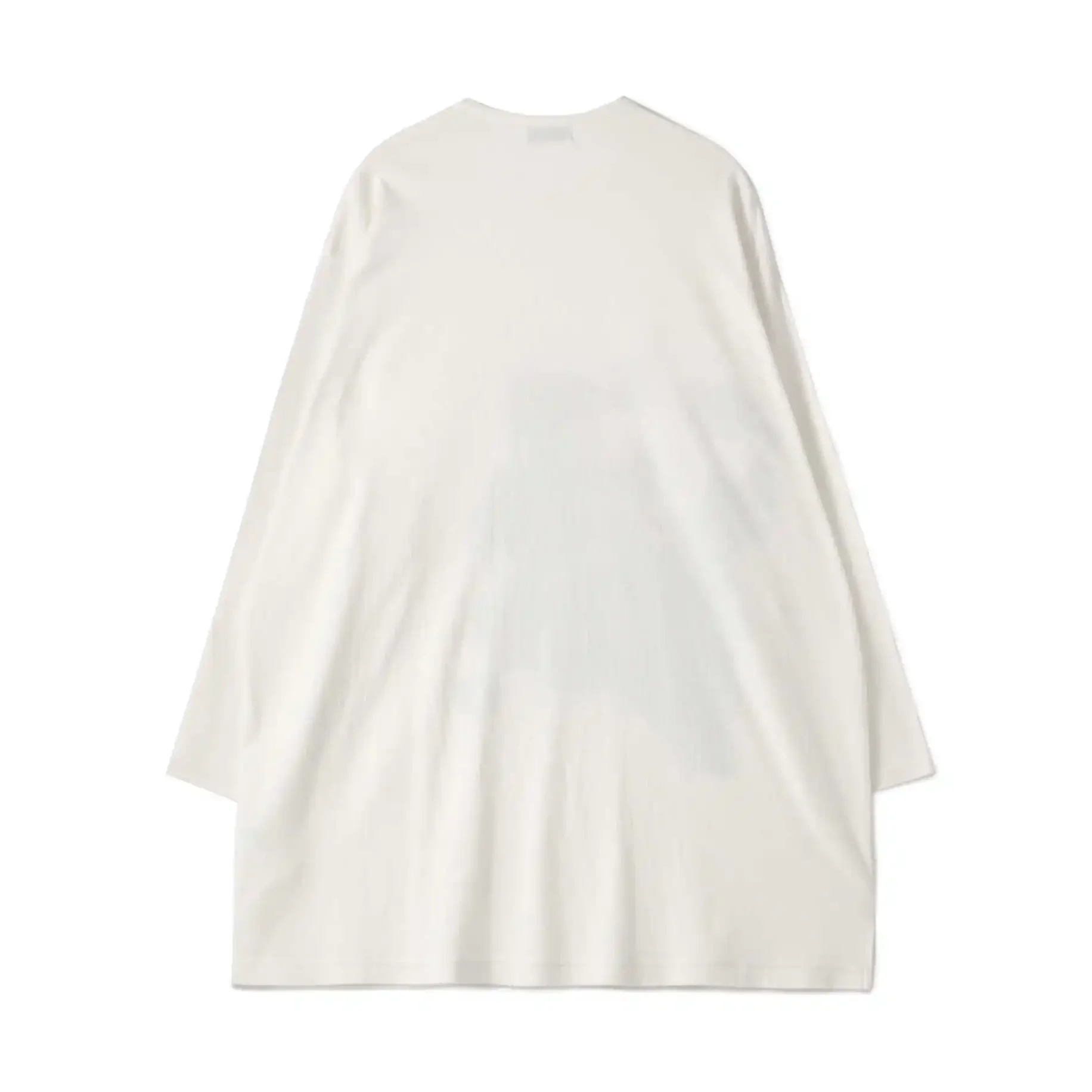 تي شيرت YOJI OOAK ياباني مخصص من القطن بأكمام طويلة كاجوال مريح من القطن المصري مطبوع عليه ملصق أبيض وأسود