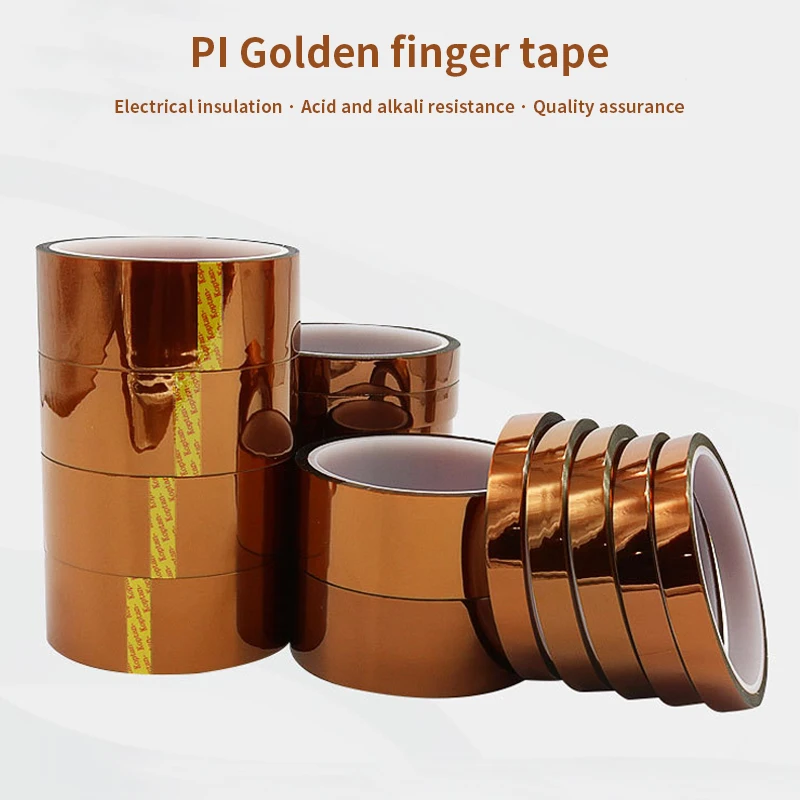 30m Long Gold Finger High Temperature Resistant Tape Polyimide Tape Multi Size Pet Anti Static Lithium Battery Insulation Tape image 2