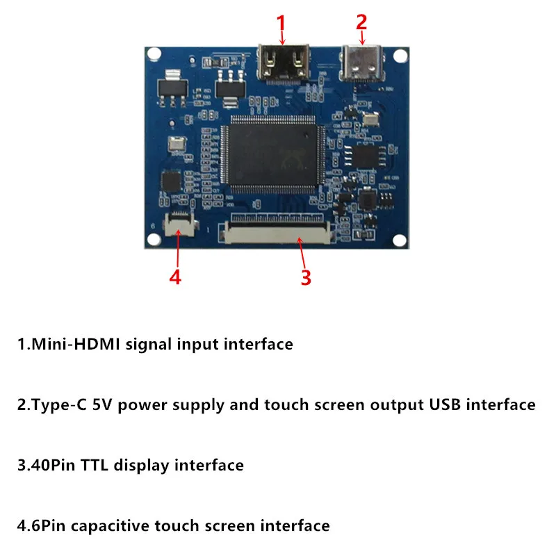 Imagem -04 - Monitor de Tela Lcd Driver Control Board Touch Screen Raspberry pi Tela Secundária do Computador 1024x600