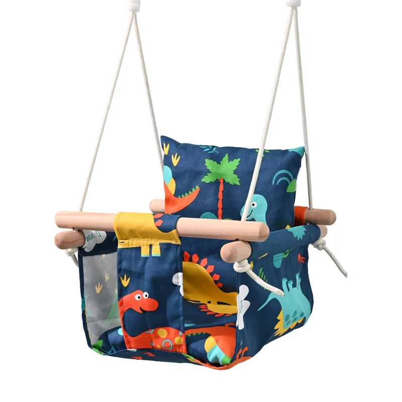 Baby Indoor Outdoor Dinosaur Swing Toy Garden Cotton Swing Chair Bedroom Romantic Hanging Bed Infant Entertainment Swing Chair