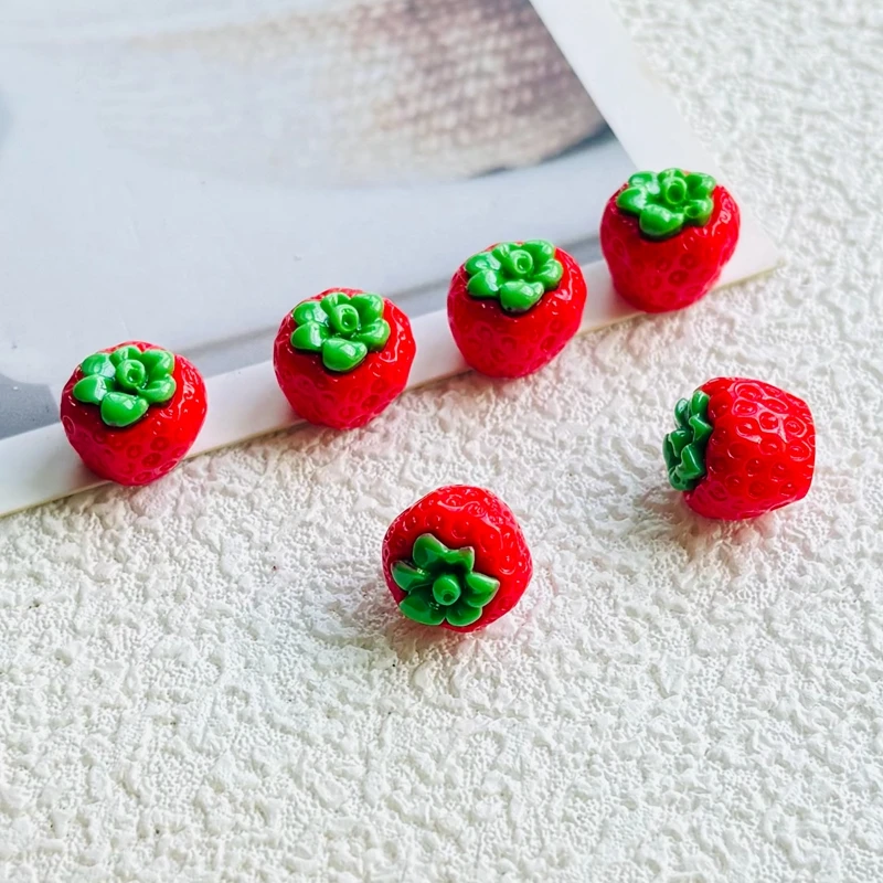 20PCS of 3D stereoscopic simulated strawberry resin collectibles, suitable for home and car decoration, kitchen ornaments A126