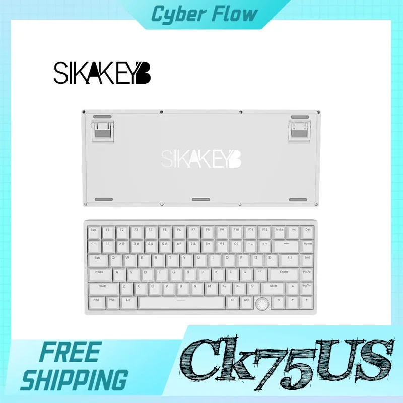 

Sikakeyb Ck75us Keyboard Magnetic Jade Axis Wired Custom Rgb Pbt E-Sports Game Keyboard Keyboard For Win Desktop Computer Gifts