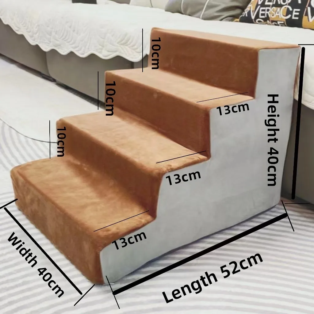 

Лестница для домашних животных: ступеньки для собак, лестница для маленьких собак, лестница для подъема на кровать, высокоплотный губчатый наполнитель, противоскользящее основание, всесезонная.