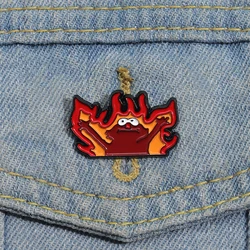 Fire Helllmo Enamel Pins Custom Cute Cartoon Brooches Lapel Badges Funny Anime Animal Jewelry Gift for Kids Friends