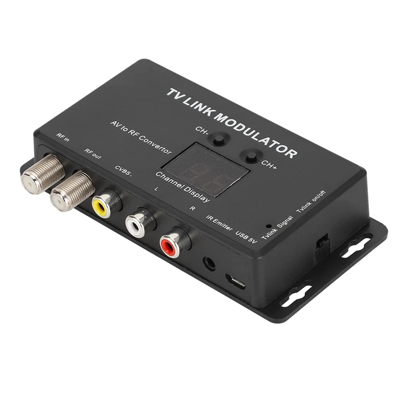 TM70 UHF TV LINK Modulator AV To RF Converter IR Extender With 21 Channel Display PAL/NTSC