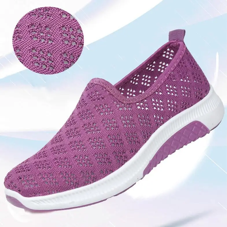 Neue Sommer mode Damenschuhe Mesh Sportschuhe atmungsaktive Wohnungen weiche Sohle lässige Turnschuhe