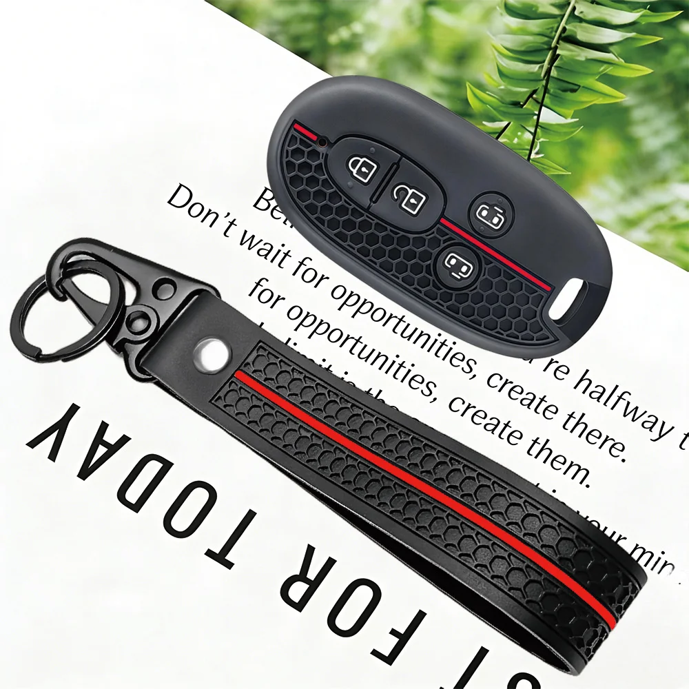Racing Style Key Fob Protector, With Keychain, for Suzuki Wagon R Every Hustler Palette Solio Alto Lapin Spacia 4 Button Key