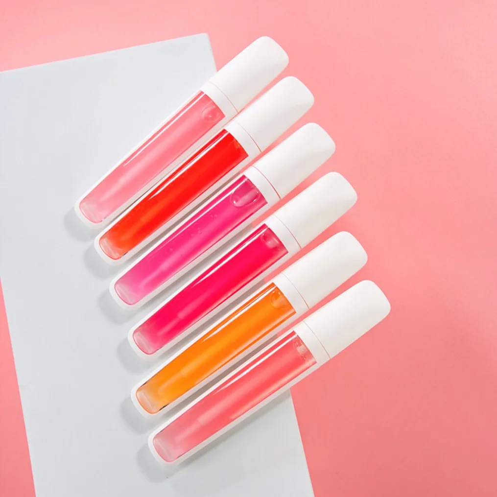 เซ็กซี่ Plumping Lip GLOSS Moisturizing แต่งหน้าผลไม้รส Glossy Lip Stain น้ํามันฉลากส่วนตัวยาวนาน Lipgloss กันน้ํา