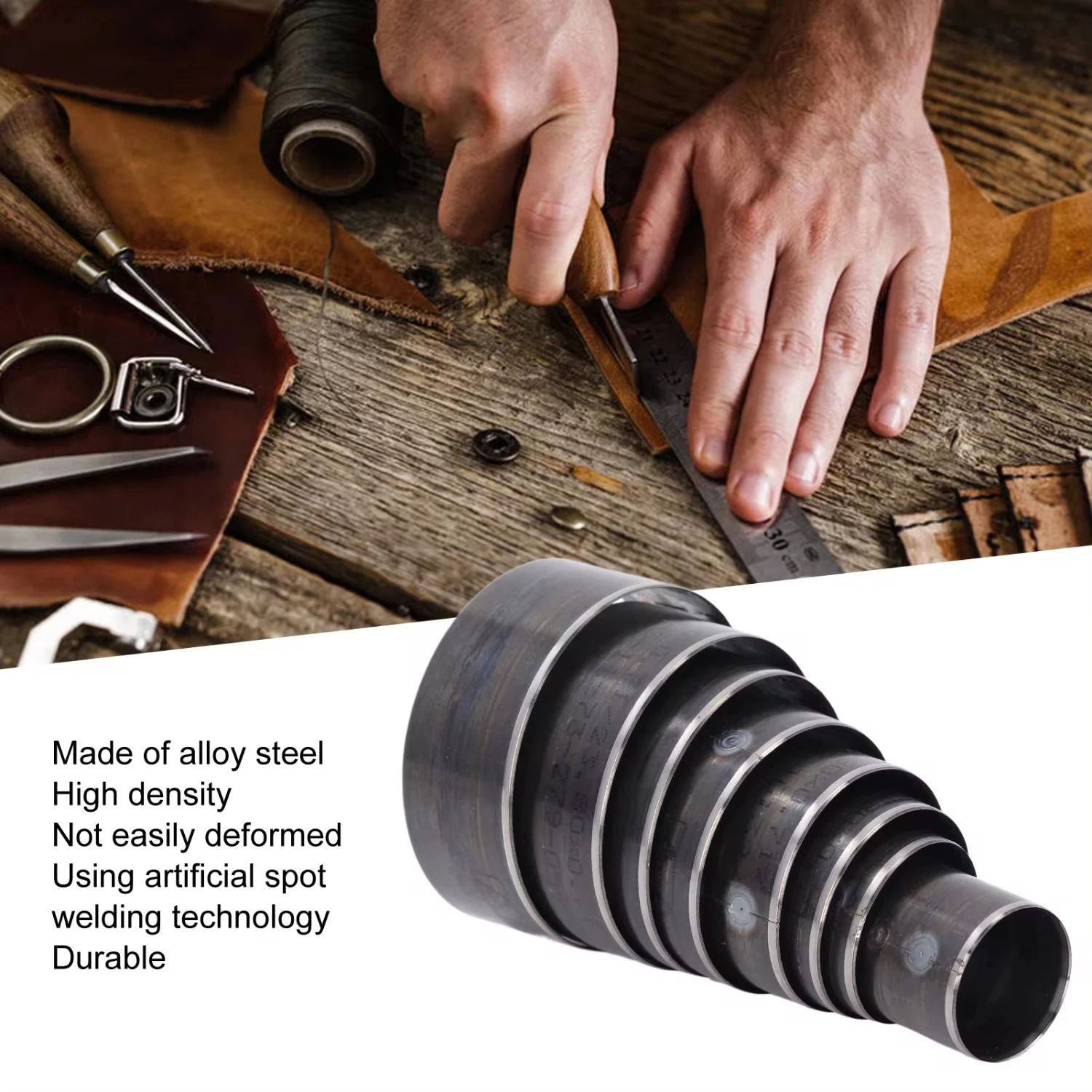 Alloy Steel Leather Punching Tools Set 25-60mm Die Set