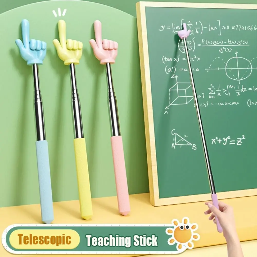 High Quality Stainless Steel Teaching Pointer Telescopic Rod Finger Design Finger Reading Sticks Teaching Stick Teachers