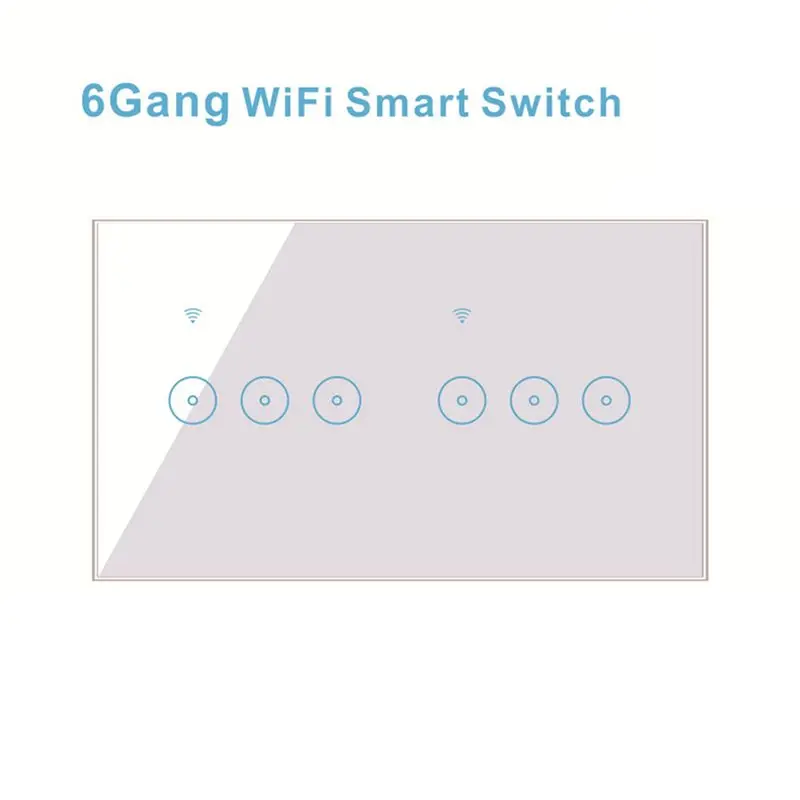 FFYY-2X Wifi Smart Wall Light Switch 10A Glass Touch Panel Wireless Interuptor 4 Gang Wireless Remote Control (White)
