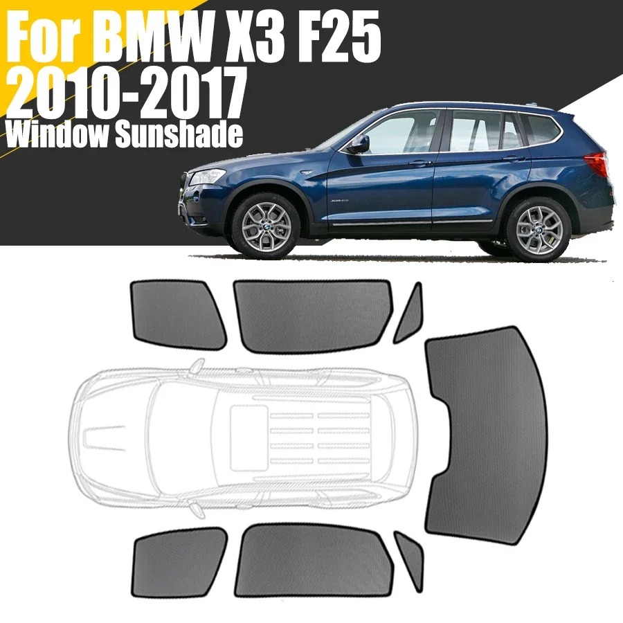 Custom Magnetic Car Window Sunshade For BMW X3 F25 2010-2017 Curtain Mesh Front Windshield Frame Curtain