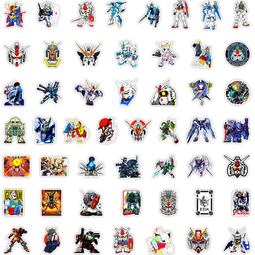 

10/30/50PCS Gundam Anime Sticker Cartoon Cool Creative Graffiti Waterproof Decal Kids Toy DIY Scooter Helmet Guitar Bicycle