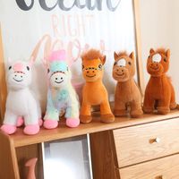 Simulation Standing Foal Plush Doll Fluffy Tail PP Cotton Pony Plush Toys Long Mane Lovely Cartoon Horse Stuffed Toy Kids Gift