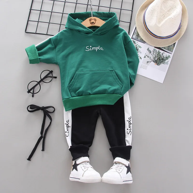 

New Fall Winter Children Set Toddler Boys Outfits Crew Neck Long Sleeve Sweatshirts Pants 2Pcs Clothes Set 0-5 Year