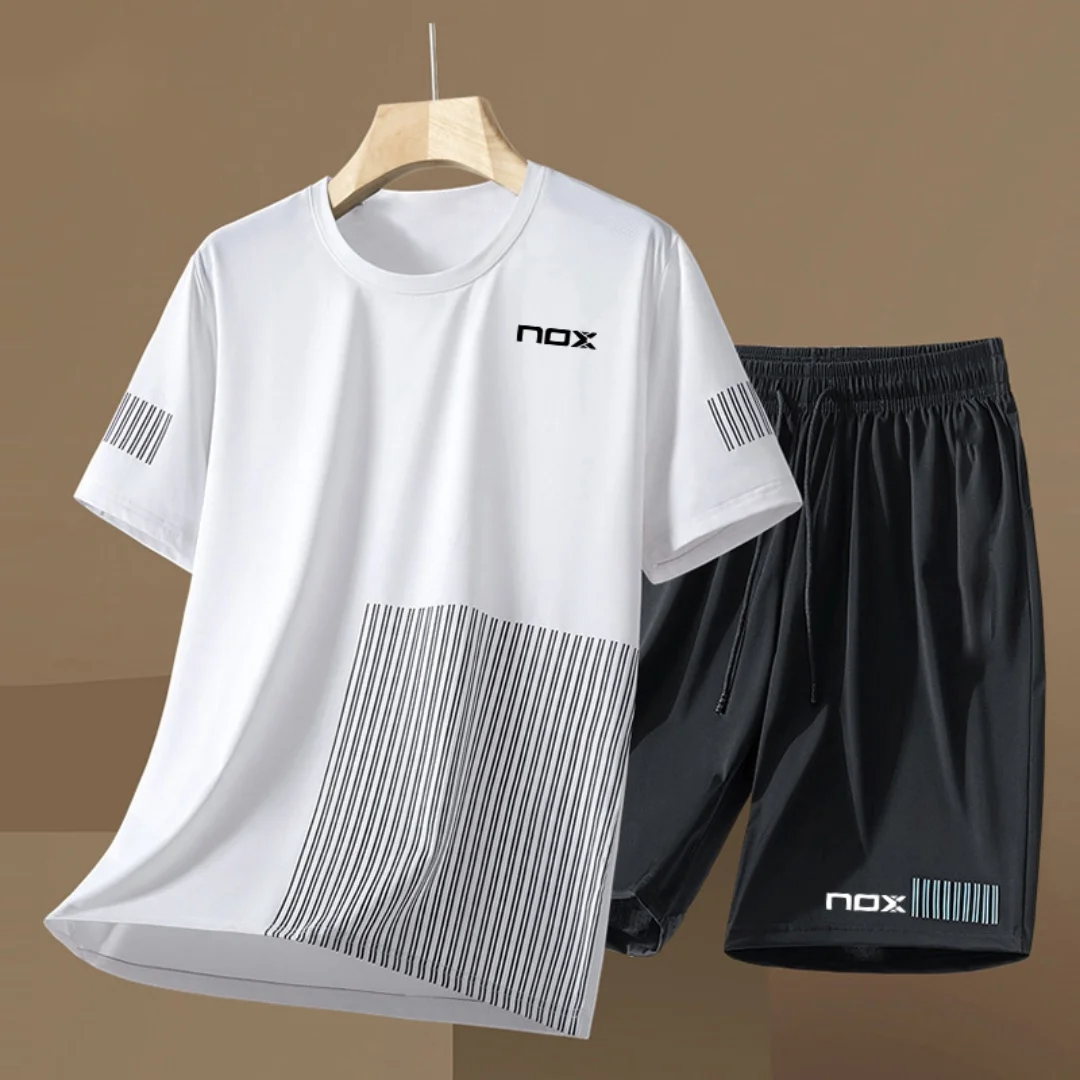 Tuta a maniche corte da uomo stampata in 3D, abbigliamento sportivo da tennis fitness, maglietta a maniche corte girocollo, pantaloncini, abbigliamento da uomo 2025