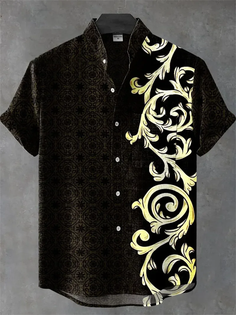 

New Summer Hawaiian Short sleeved Shirt Men's 3D Pattern Printed Weiyi Beach Fashion Top Casual Short sleeved Shirt