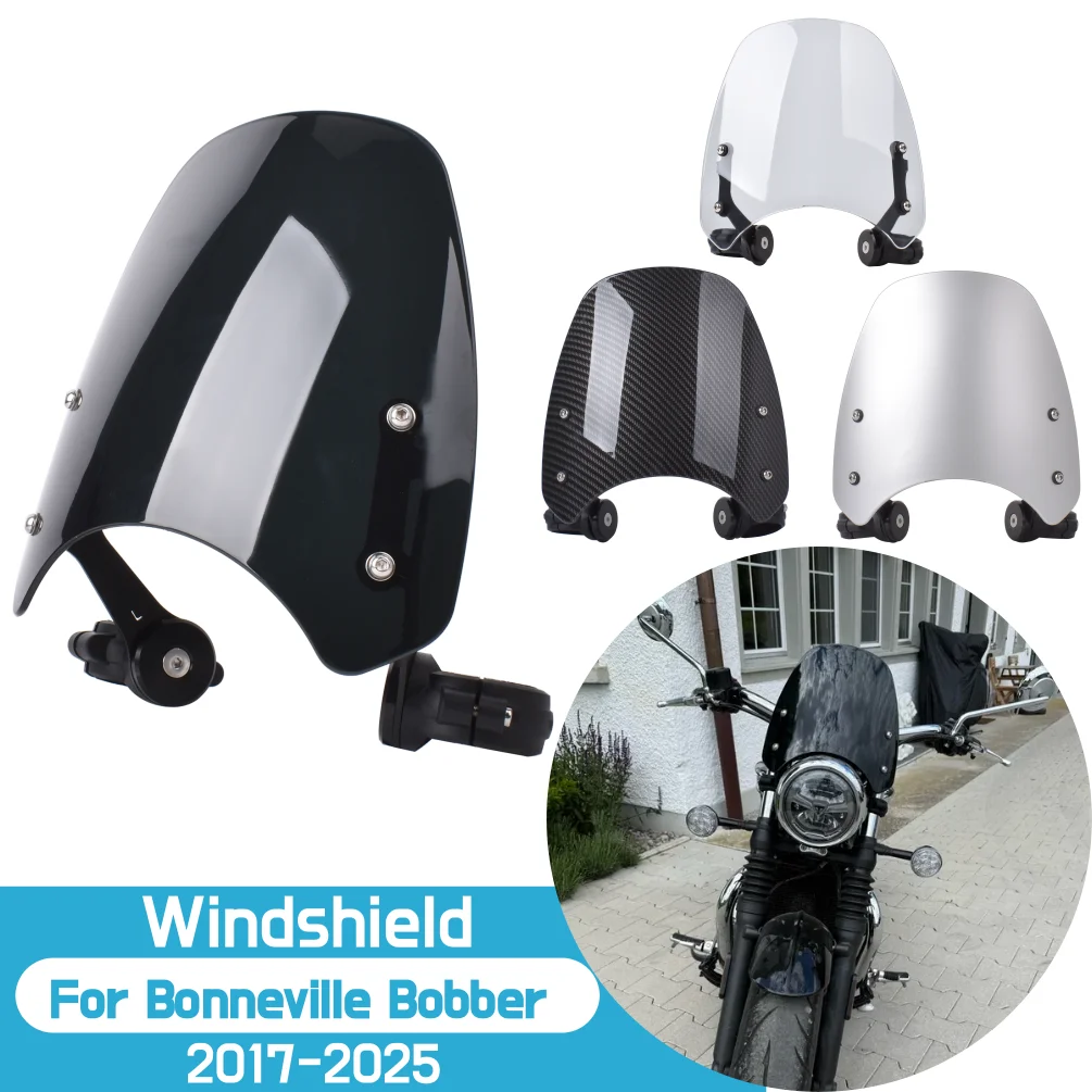 Für Triumph Bonneville Bobber 2017-2025 2024 Windschutzscheibe Windschutz Motorrad Windabweiser Schild Bildschirm Motor Zubehör