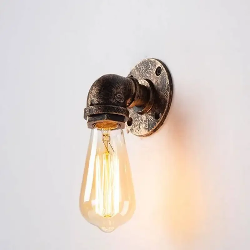 Retro Industrial Wall Lamp Punk Water Pipe Retro Wall Lamp E27 LED Wall Lamp Living Room Bedroom Bar Fireplace Wine Cellar Light