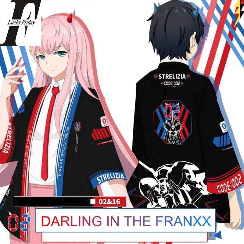 

DARLING in the FRANXX Zero 3d Kimono Shirt Cosplay Costume Fashion Japan Anime Men Women Seven Point Sleeve Cardigan Jacket Tops