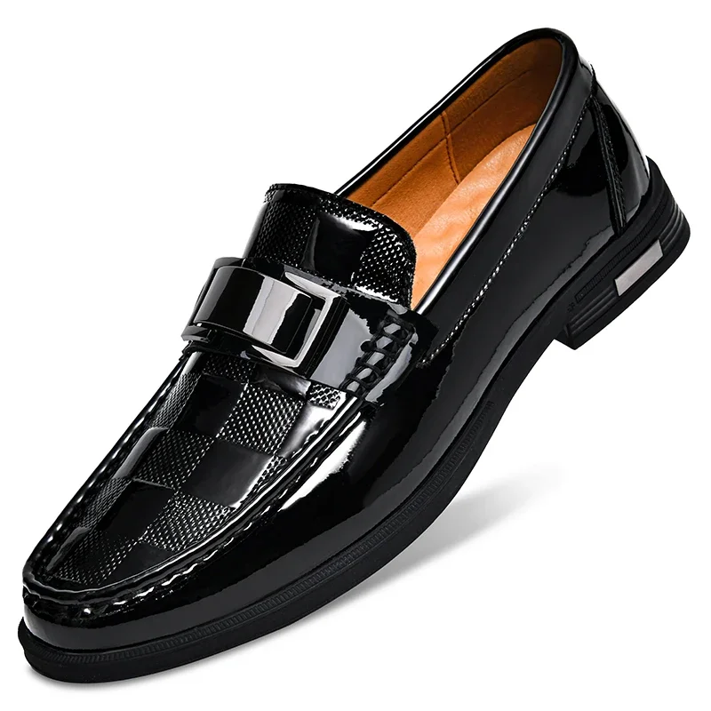 

Patent Leather Loafers for Men Fashion Men Casual Shoes Gentleman Loafer Formal Shoes Instappers Heren Big Size 47 48 Platform